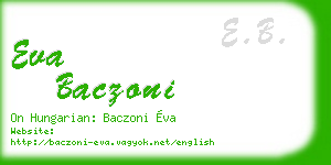 eva baczoni business card